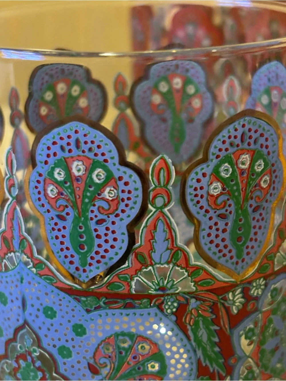 Set of 2 Double Old Fashioned Peacock Glasses